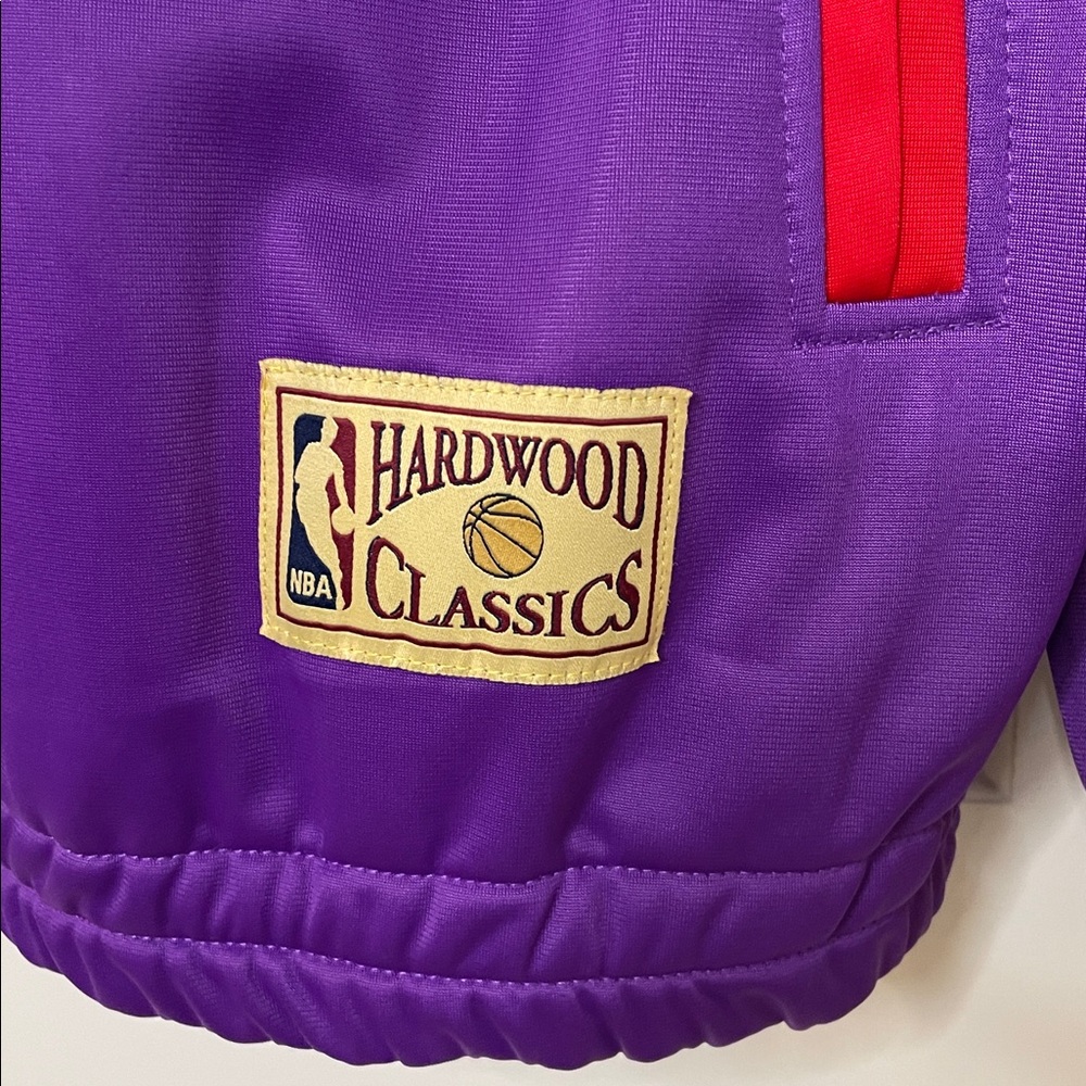 NBA Purple White Red Toronto Raptors Colorblock Windbreaker Jacket - Picture 2 of 6